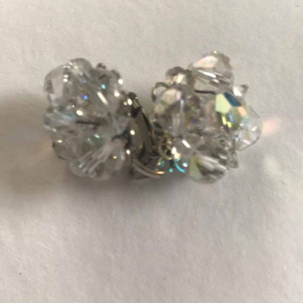 Vintage arora borealis clip on earrings.